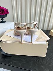 Valentino Woven Leather VLOGO Slingback Sandals In White - 4