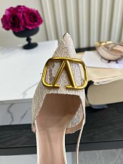 Valentino Woven Leather VLOGO Slingback Sandals In White - 2