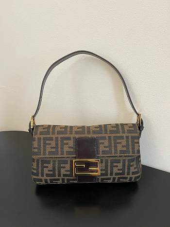 Fendi Zucca Baguette Tobacco Bag Gold Hardware
