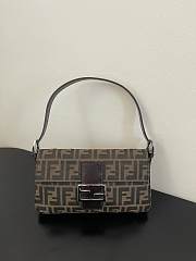 Fendi Zucca Baguette Tobacco Bag Silver Hardware - 1