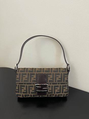 Fendi Zucca Baguette Tobacco Bag Silver Hardware