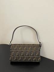 Fendi Zucca Baguette Tobacco Bag Silver Hardware - 6