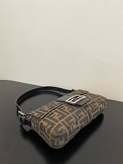 Fendi Zucca Baguette Tobacco Bag Silver Hardware - 4