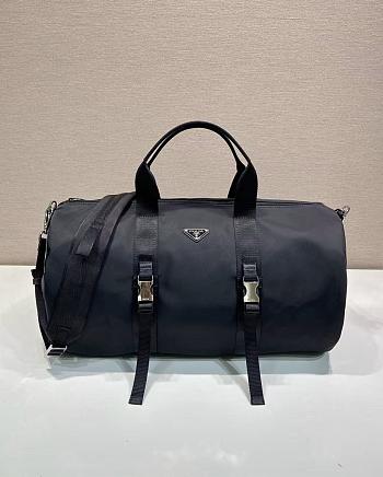 Prada Re-Nylon and Saffiano leather duffle bag black