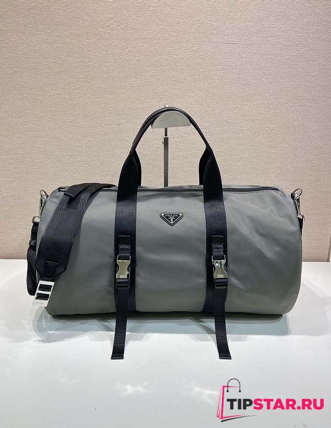 Prada Re-Nylon and Saffiano leather duffle bag sage gray - 1
