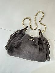 Chanel Mini 25 Hobo Bag Pony Hair Gold Hardware Charcoal Gray - 5