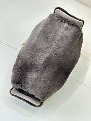 Chanel Mini 25 Hobo Bag Pony Hair Gold Hardware Charcoal Gray - 3