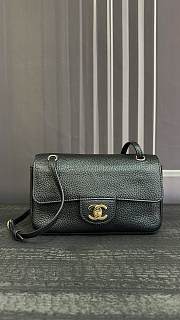 Chanel Mini Grained Calfskin Maxi Flap Bag In Black - 1