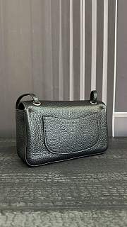 Chanel Mini Grained Calfskin Maxi Flap Bag In Black - 6