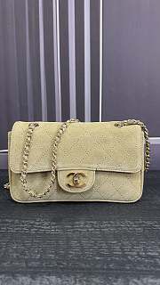 Chanel Mini Suede Maxi Flap Bag In Beige - 1