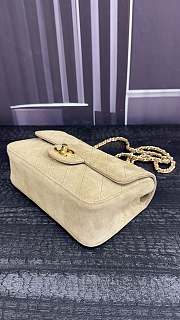 Chanel Mini Suede Maxi Flap Bag In Beige - 3