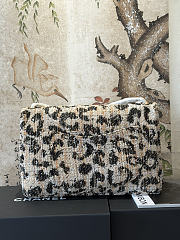 Chanel Leopard Print Tweed Classic Flap Bag - 5