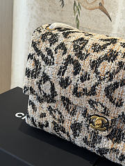 Chanel Leopard Print Tweed Classic Flap Bag - 3