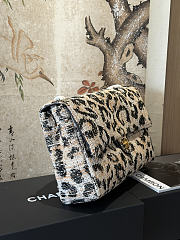 Chanel Leopard Print Tweed Classic Flap Bag - 2