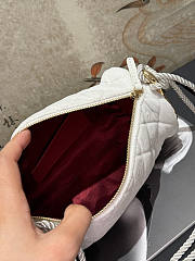 Chanel White Velvet Quilted Round Logo Tassel Bucket Bag - 6
