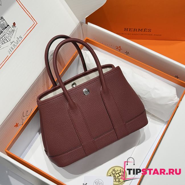 Hermes Mini 23 Negonda Neo Garden Ebene In Burgundy - 1