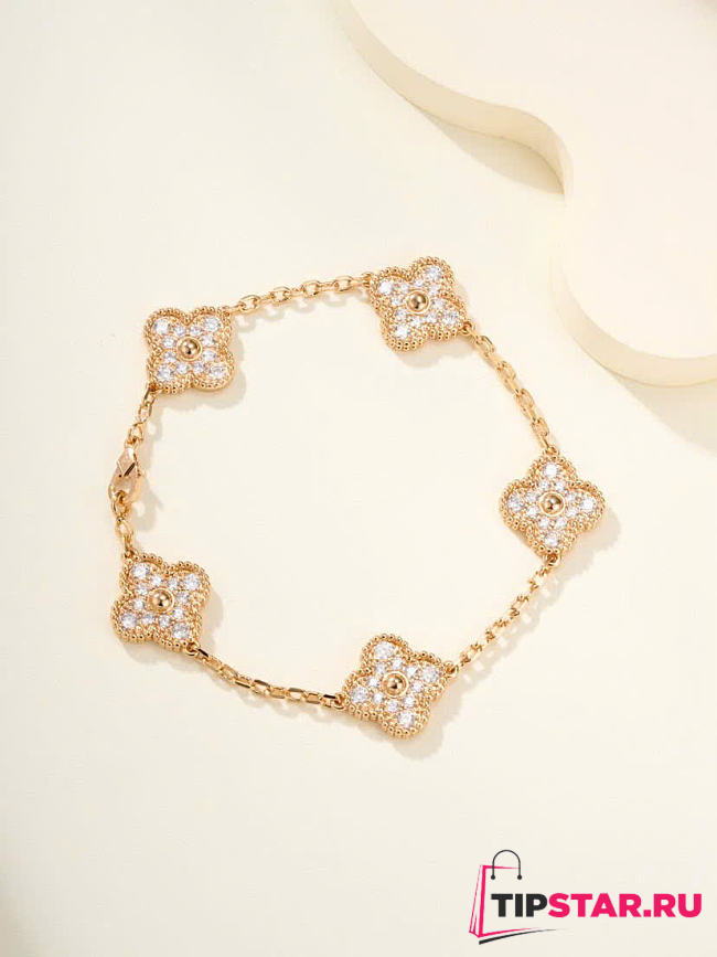 VCA Diamond Vintage Alhambra Bracelet In Gold - 1