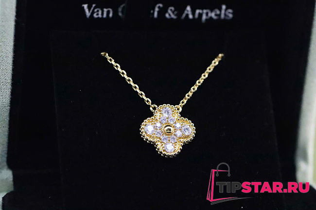 VCA Diamond Vintage Alhambra Necklace In Gold - 1