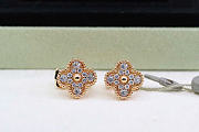VCA Diamond Vintage Alhambra Earrings In Gold - 2