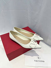 Valentino VLogo Signature Patent Leather Pointed-Toe Pumps Ivory - 6