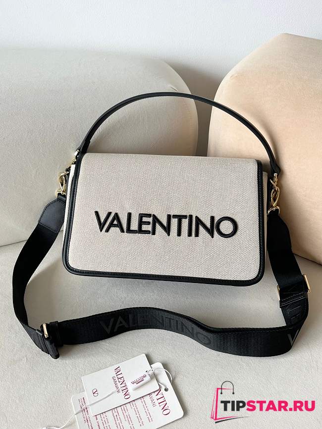 Valentino Chelsea Fabric Medium Crossbody Bag In Black - 1