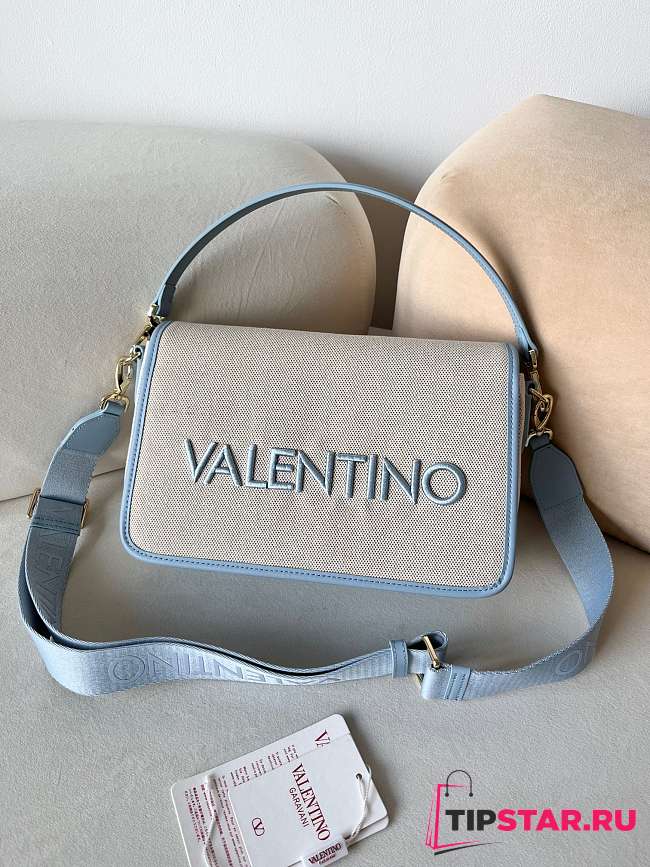 Valentino Chelsea Fabric Medium Crossbody Bag In Blue - 1