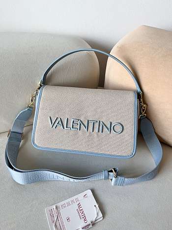 Valentino Chelsea Fabric Medium Crossbody Bag In Blue