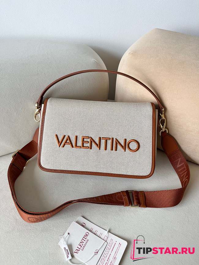 Valentino Chelsea Fabric Medium Crossbody Bag In Brown - 1
