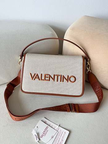 Valentino Chelsea Fabric Medium Crossbody Bag In Brown