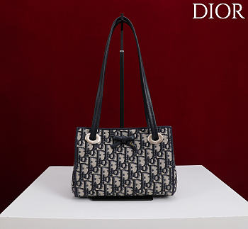 Dior Small Promenade Shopping Bag Blue Dior Oblique Jacquard