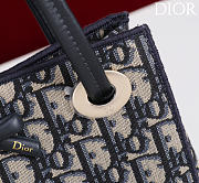 Dior Small Promenade Shopping Bag Blue Dior Oblique Jacquard - 4