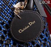 Dior Medium Sac Lady Bag Woven Calfskin In Blue/black - 2