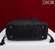 Dior Medium Sac Lady Bag Woven Calfskin In Black - 5