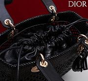 Dior Medium Sac Lady Bag Woven Calfskin In Black - 3