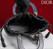 Dior Medium Sac Lady Bag Woven Calfskin In Black - 2