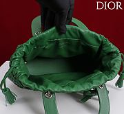 Dior Medium Sac Lady Bag Woven Calfskin In Green - 6
