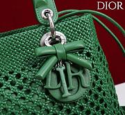 Dior Medium Sac Lady Bag Woven Calfskin In Green - 5