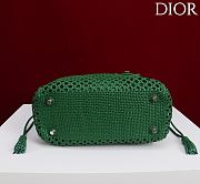 Dior Medium Sac Lady Bag Woven Calfskin In Green - 3