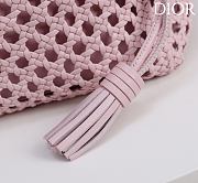 Dior Medium Sac Lady Bag Woven Calfskin In Pink - 6