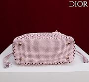 Dior Medium Sac Lady Bag Woven Calfskin In Pink - 4