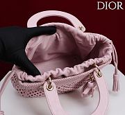 Dior Medium Sac Lady Bag Woven Calfskin In Pink - 3