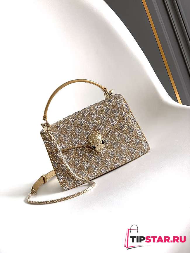 Bvlgari Serpenti Forever Day-to-Night Shoulder Bag In Light Gold - 1