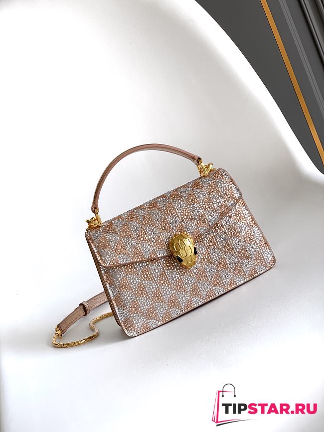 Bvlgari Serpenti Forever Day-to-Night Shoulder Bag In Champagne - 1