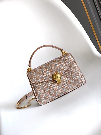 Bvlgari Serpenti Forever Day-to-Night Shoulder Bag In Champagne