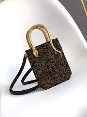Bvlgari Mini Crystal Dust Tote Shades Of Black Champagne Gold - 1