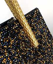 Bvlgari Mini Crystal Dust Tote Shades Of Black Champagne Gold - 6