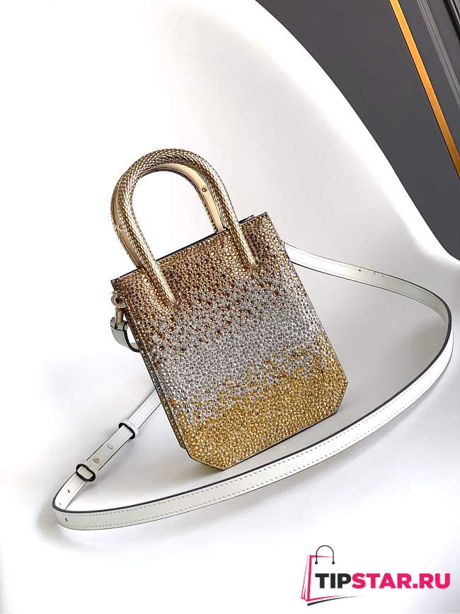 Bvlgari Mini Crystal Dust Tote Silver - 1