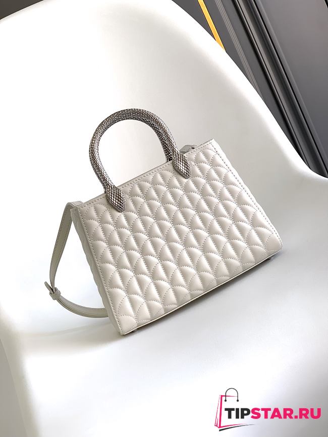 Bvlgari Serpentine Duo Top Handle Bag In White - 1