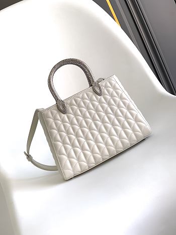 Bvlgari Serpentine Duo Top Handle Bag In White