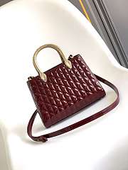 Bvlgari Serpentine Duo Top Handle Bag In Burgundy - 6